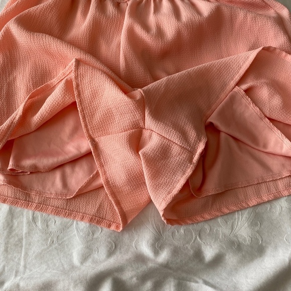 Zunie Girl's Light Salmon Romper 1/2 Sleeve Off Shoulder Lace Trim Lined Size 10 - Picture 8 of 16